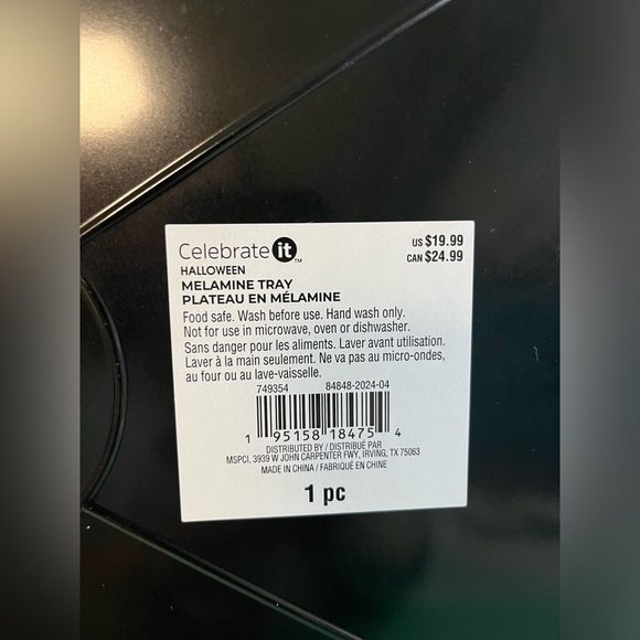 Celebrate it Black Spiderweb Print Serving Tray with handles, Serving platter - Picture 3 of 5